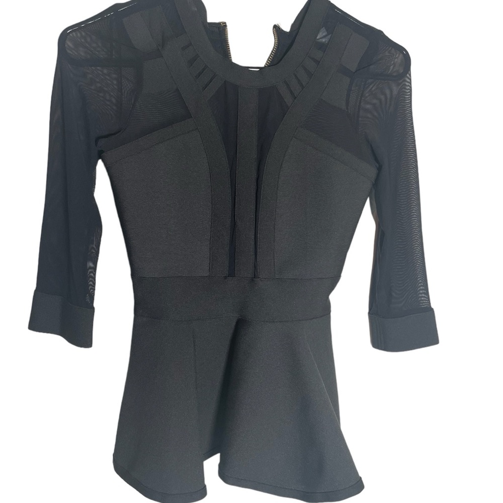 Mesh Black Body Contouring Blouse